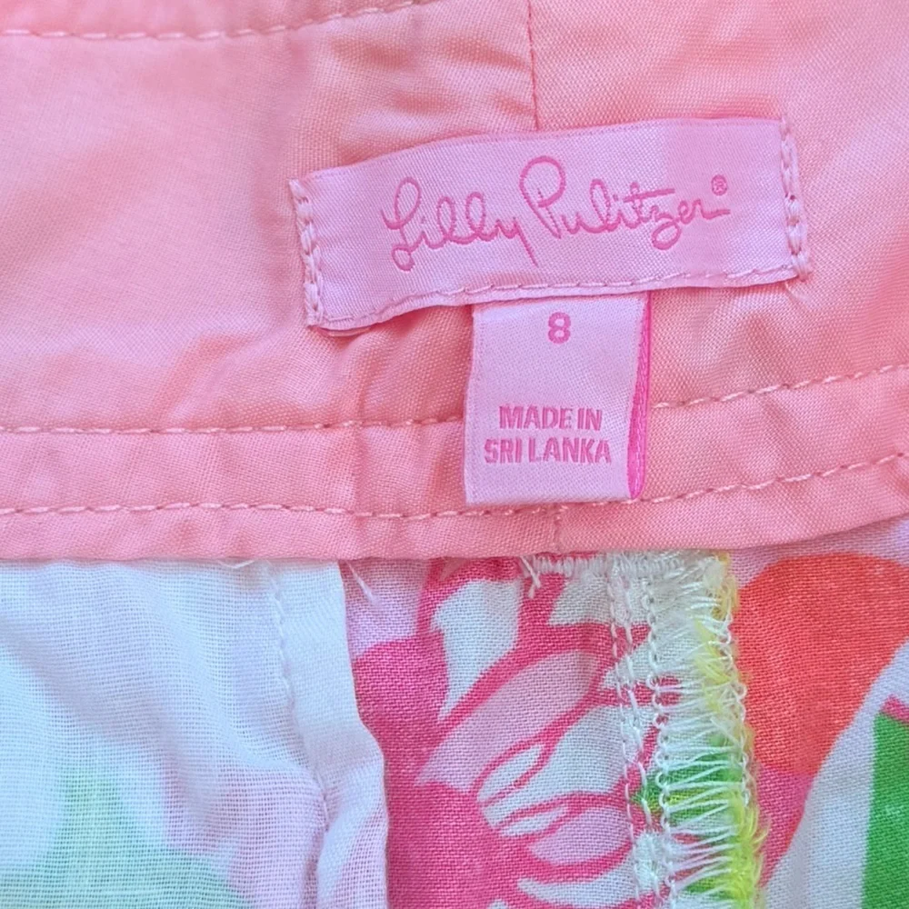 Lilly Pulitzer Fields Forever Mid Rise Callahan Shorts 100% Cotton Size 8 - Picture 7 of 10